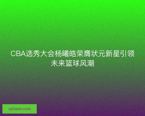 CBA选秀大会杨曦皓荣膺状元新星引领未来篮球风潮 CBA选秀大会杨曦皓荣膺状元新星引领未来篮球风潮
