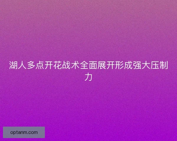 湖人多点开花战术全面展开形成强大压制力 湖人多点开花战术全面展开形成强大压制力