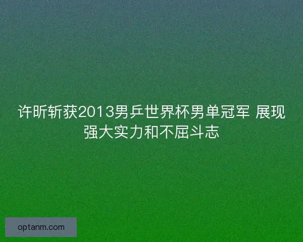 许昕斩获2013男乒世界杯男单冠军 展现强大实力和不屈斗志 许昕斩获2013男乒世界杯男单冠军 展现强大实力和不屈斗志
